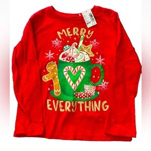 NWT The Children’s Place Girls Christmas Merry Everything Shirt Sz XS (4)